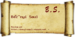Bányi Saul névjegykártya